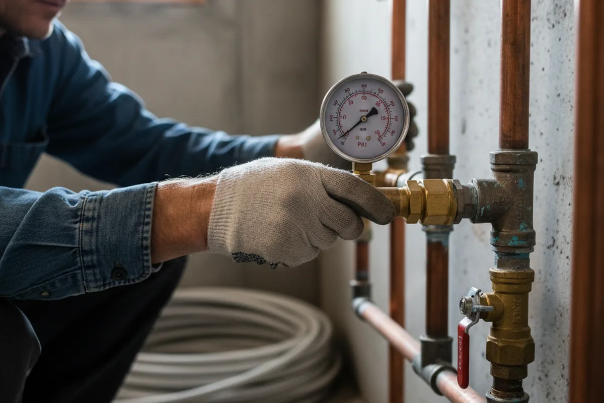 Pressure testing a repaired line during Water Line Repair in Kanab